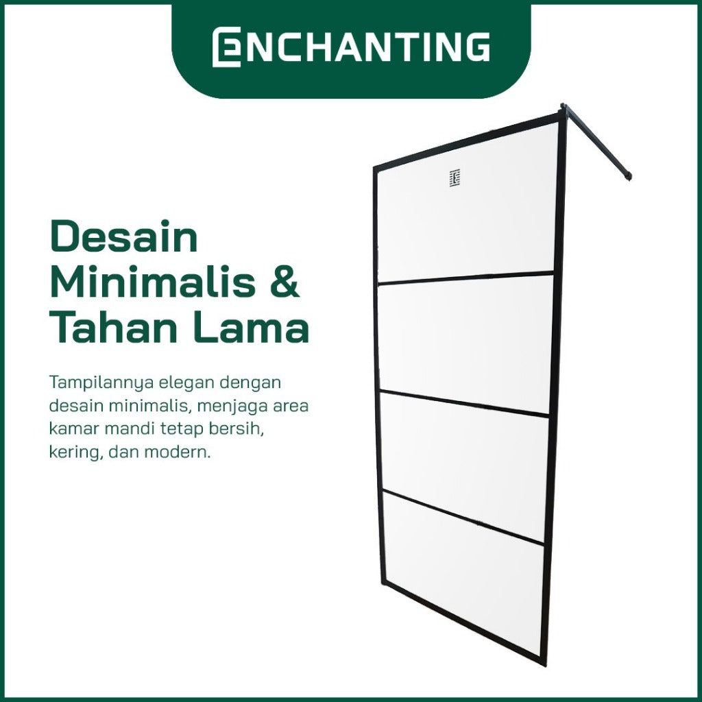 ENCHANTING Sekat Shower Sekat Kaca Minimalis Kamar Mandi E5105