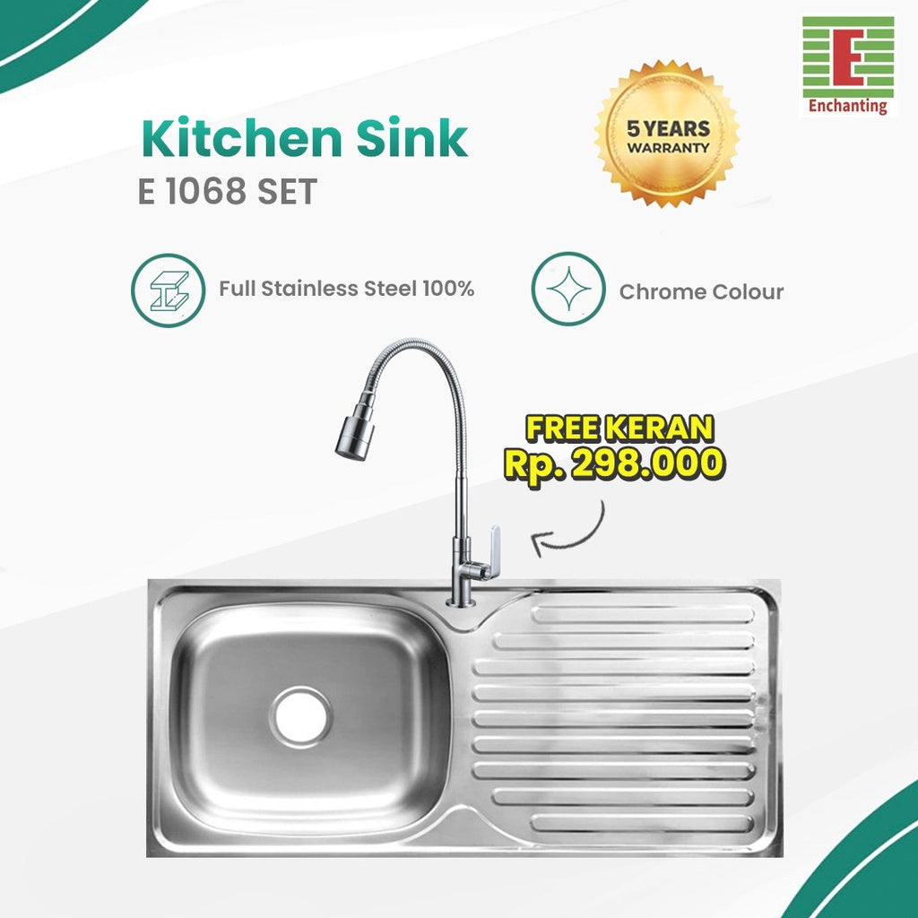 SET Kitchen Sink Bak Cuci Piring Europe Enchanting E1068SET