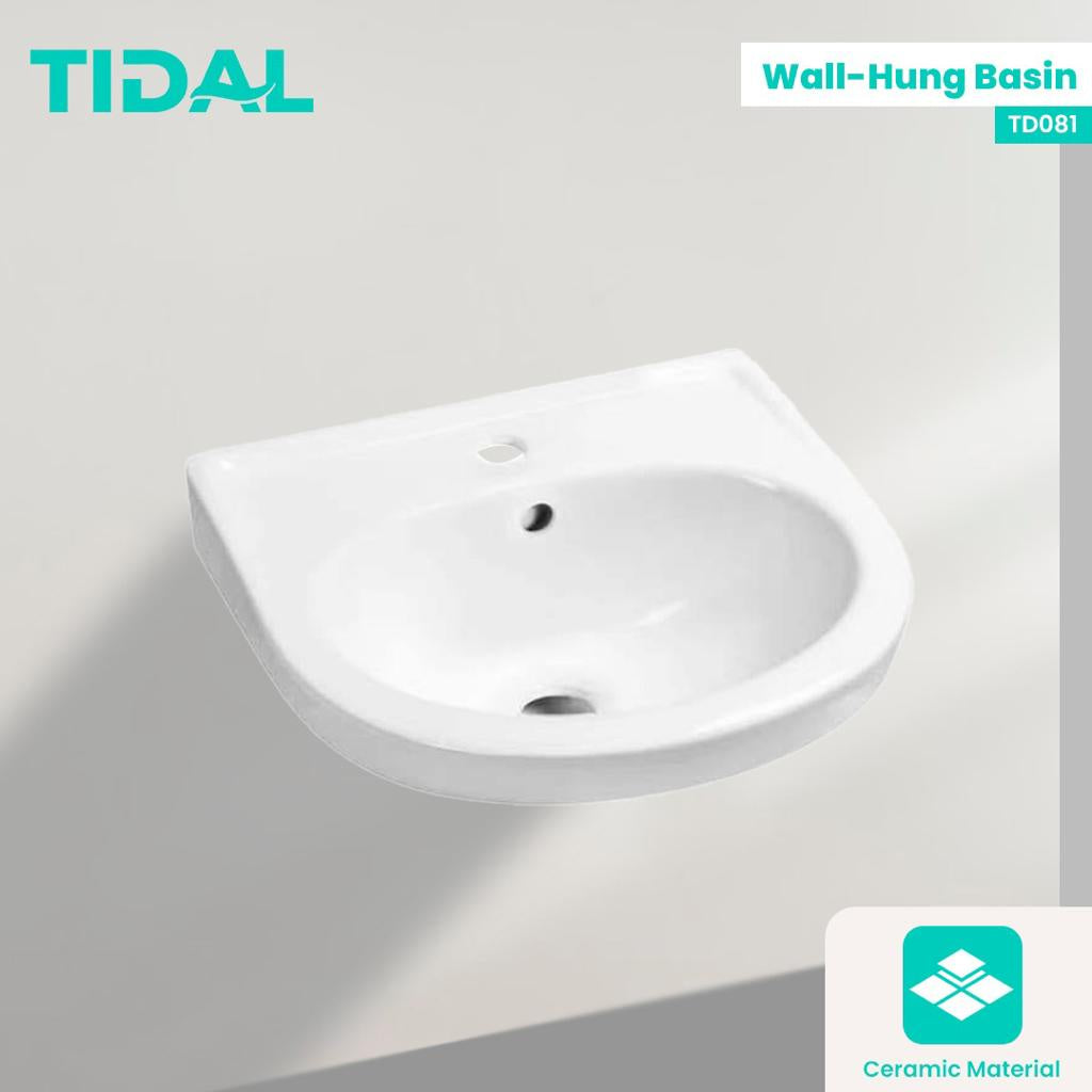 Wastafel Keramik Gantung Tembok Tidal TD081 Minimalis