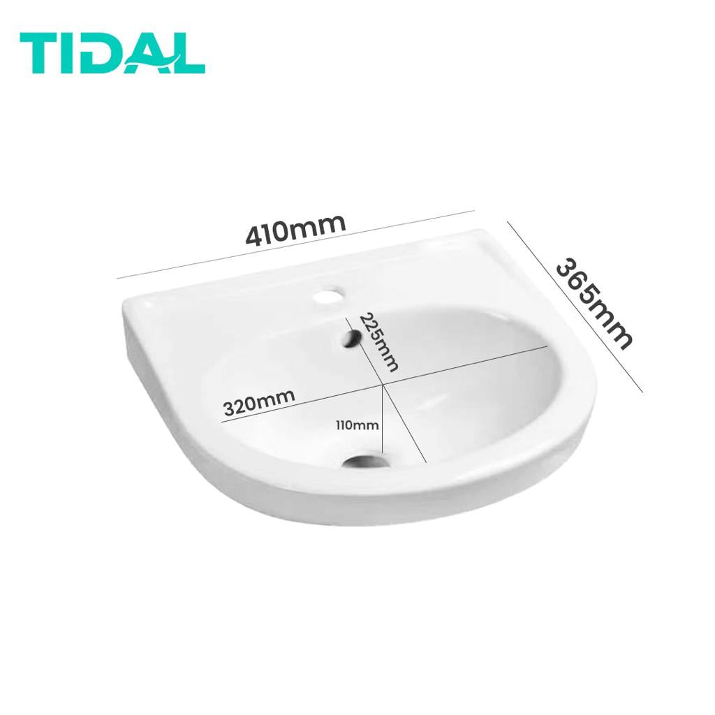Set Wastafel Keramik Gantung Tembok Tidal TD081 Minimalis