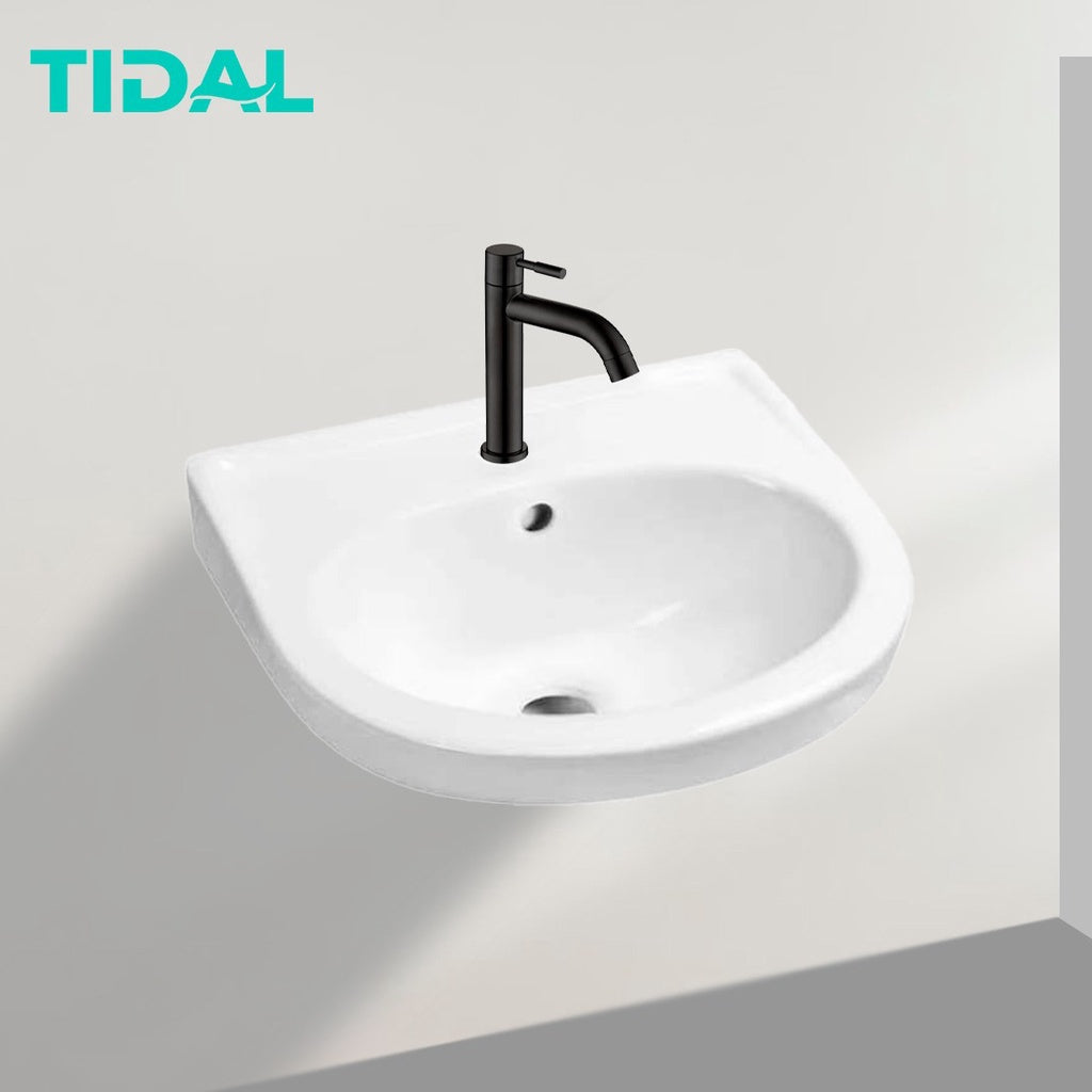 Wastafel Keramik Gantung Tembok Tidal TD081 Minimalis