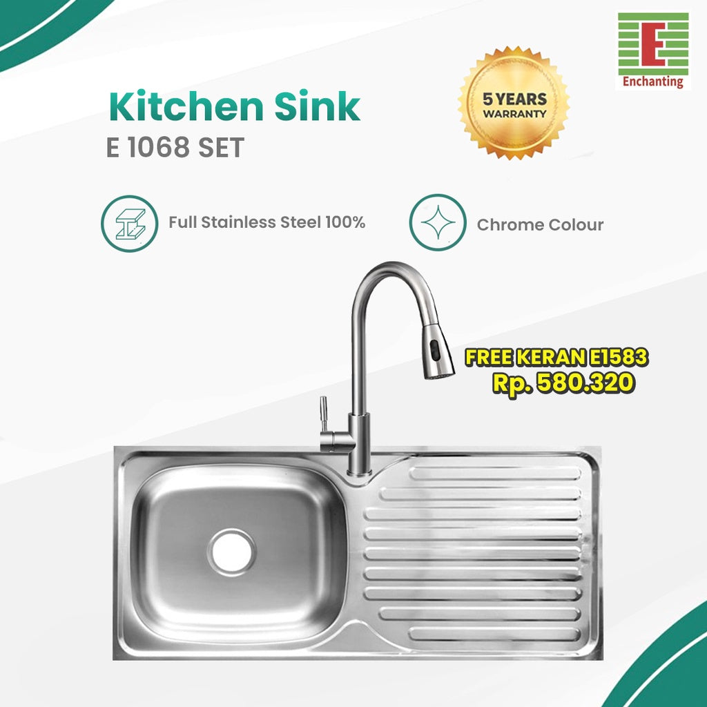 SET Kitchen Sink Bak Cuci Piring Europe Enchanting E1068SET