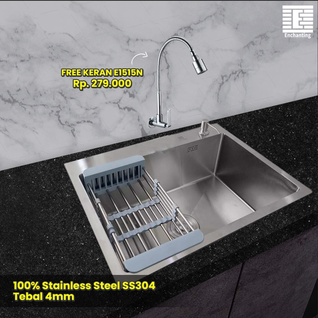 Set Kitchen Sink Bak Cuci Piring Stainless Steel Europe Enchanting E1079