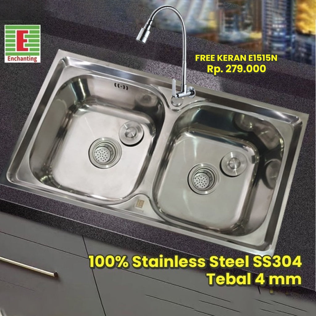 SET Kitchen Sink Dapur / Bak Cuci Piring Europe Enchanting E1075