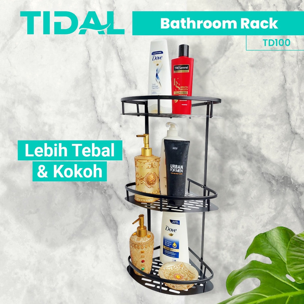 Rak Sudut Tingkat Tempat Sabun Kamar Mandi TD100 Tidal