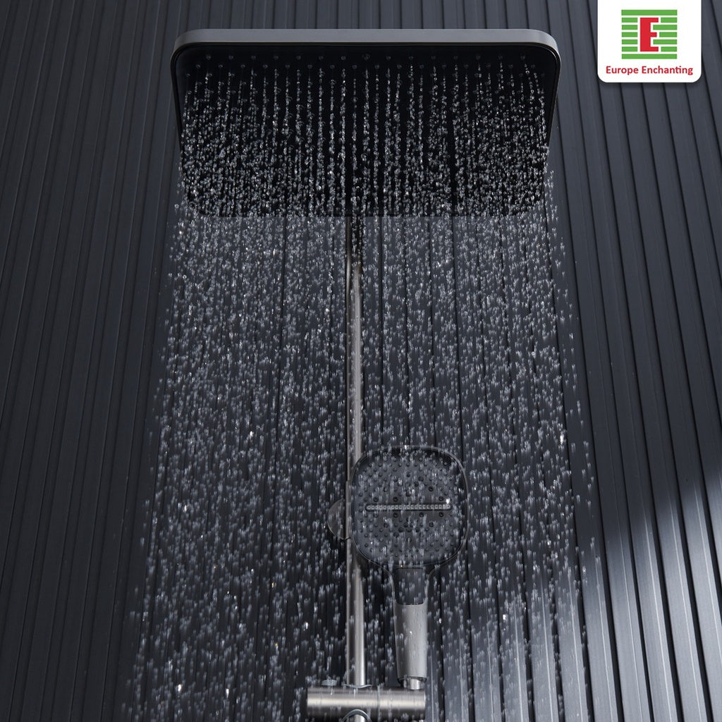 Shower Set LED Black Design Europe Enchanting E1777 HydroPower Series