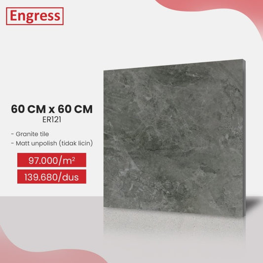 Granite Tile Lantai 60x60 Matt Unpolish Stone Motif Engress ER121