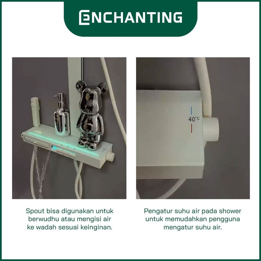ENCHANTING Shower Set LED Piano Design Europe Enchanting E1779 & E1780 Hydropower Series