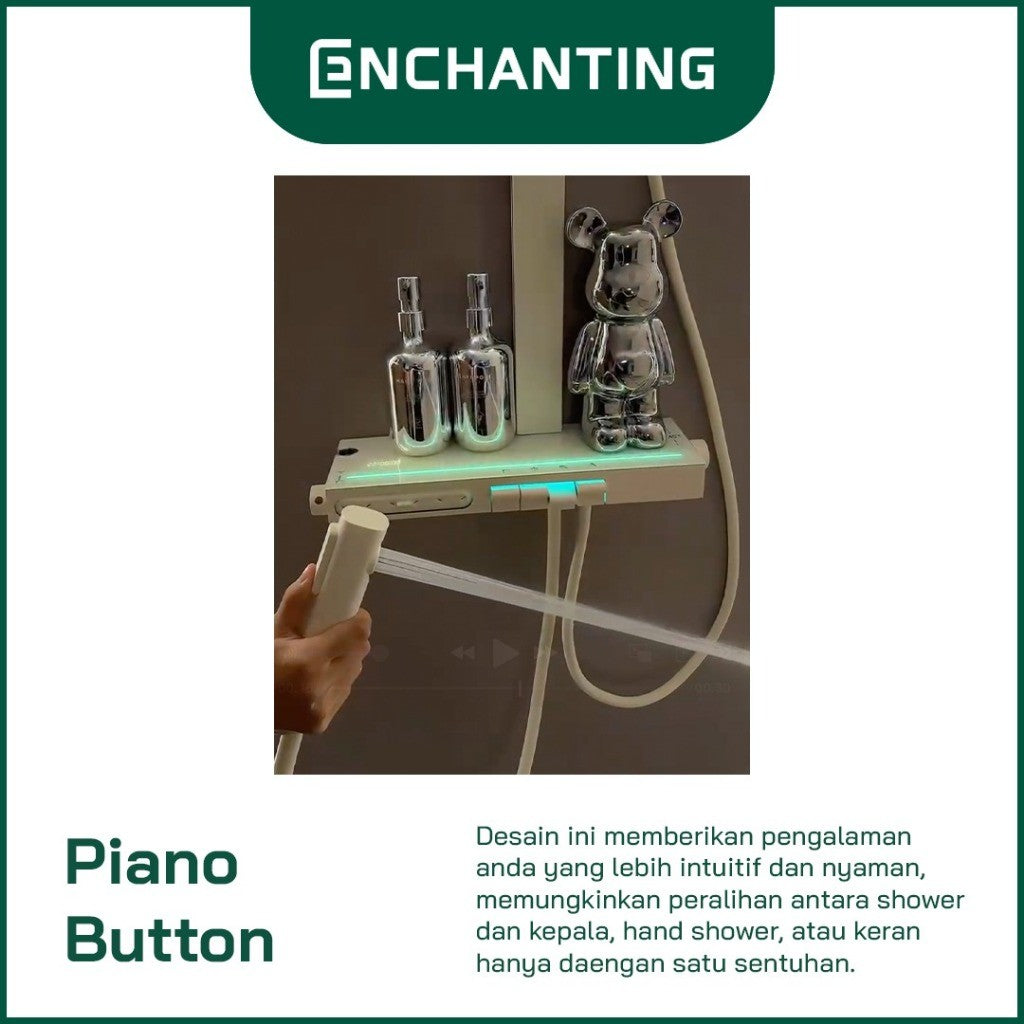 ENCHANTING Shower Set LED Piano Design Europe Enchanting E1779 & E1780 Hydropower Series