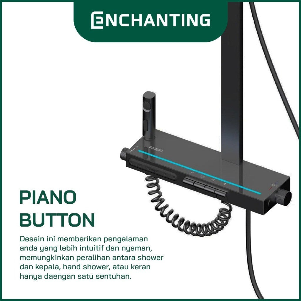 ENCHANTING Shower Set LED Piano Design Europe Enchanting E1779 & E1780 Hydropower Series
