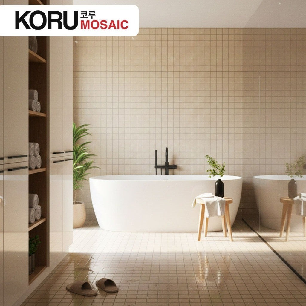 KORU Wallpanel Dinding Mosaic Dekorasi Rumah Modern Grid Series Harga Per Lembar Matt Premium 590mmx180mm Minimalis Harga Per DUS