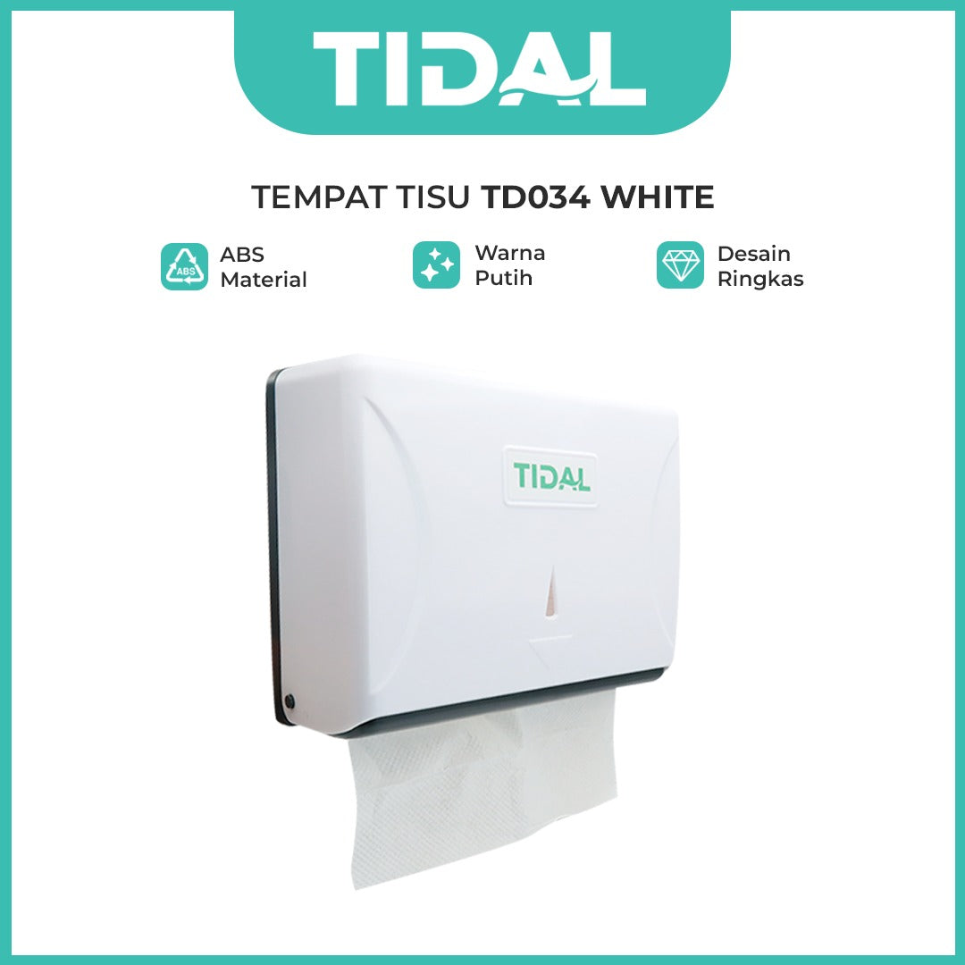 TIDAL Paper Holder Tempat Tissue Kamar Mandi ABS Berkualitas Hitam Putih White Black Tidal Modern TD034