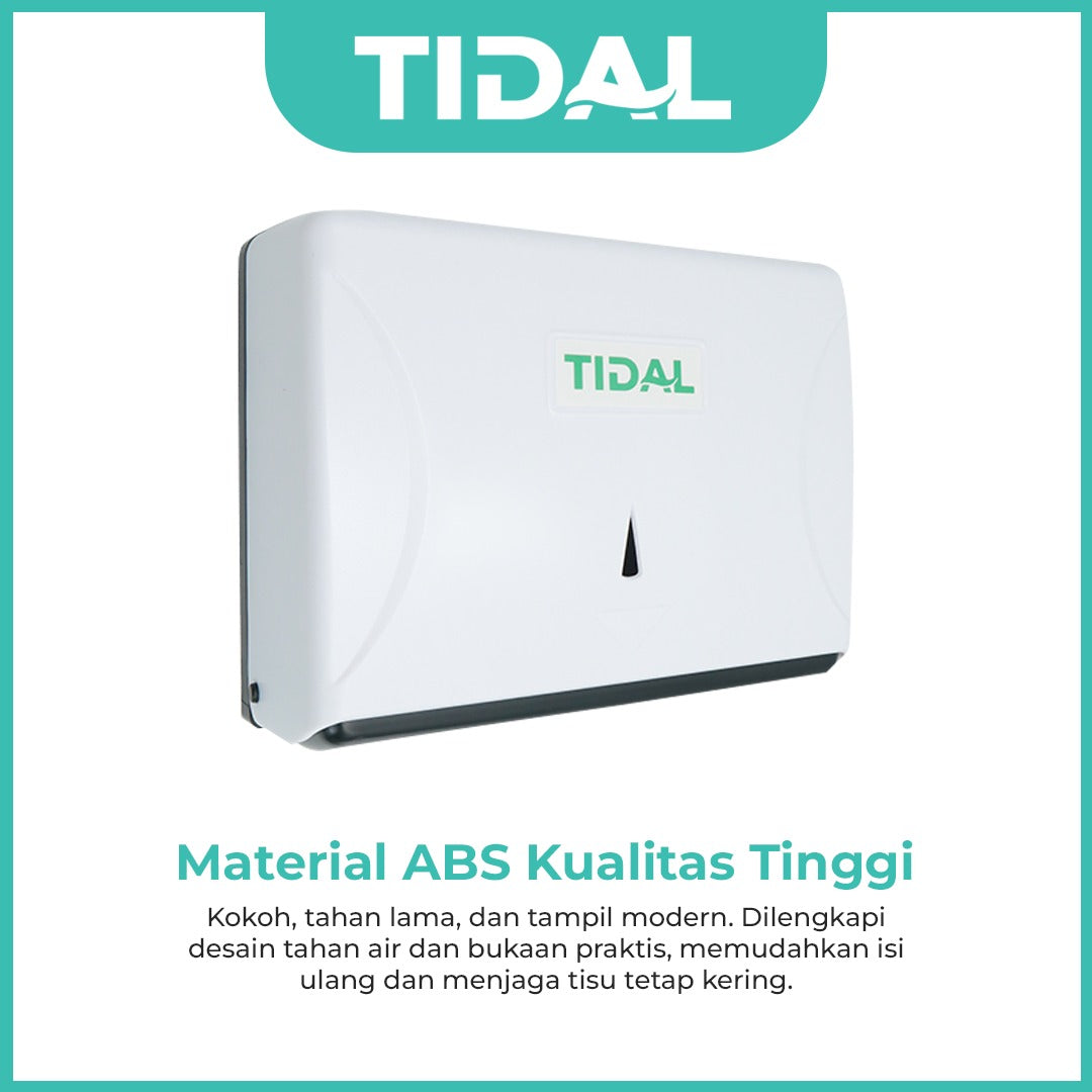 TIDAL Paper Holder Tempat Tissue Kamar Mandi ABS Berkualitas Hitam Putih White Black Tidal Modern TD034