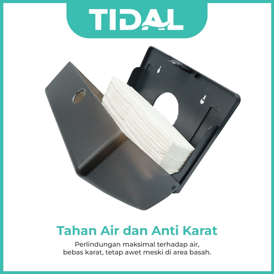 TIDAL Paper Holder Tempat Tissue Kamar Mandi ABS Berkualitas Hitam Putih White Black Tidal Modern TD034