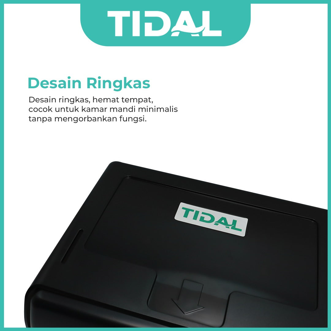 TIDAL Paper Holder Tempat Tissue Kamar Mandi ABS Berkualitas Hitam Putih White Black Tidal Modern TD034
