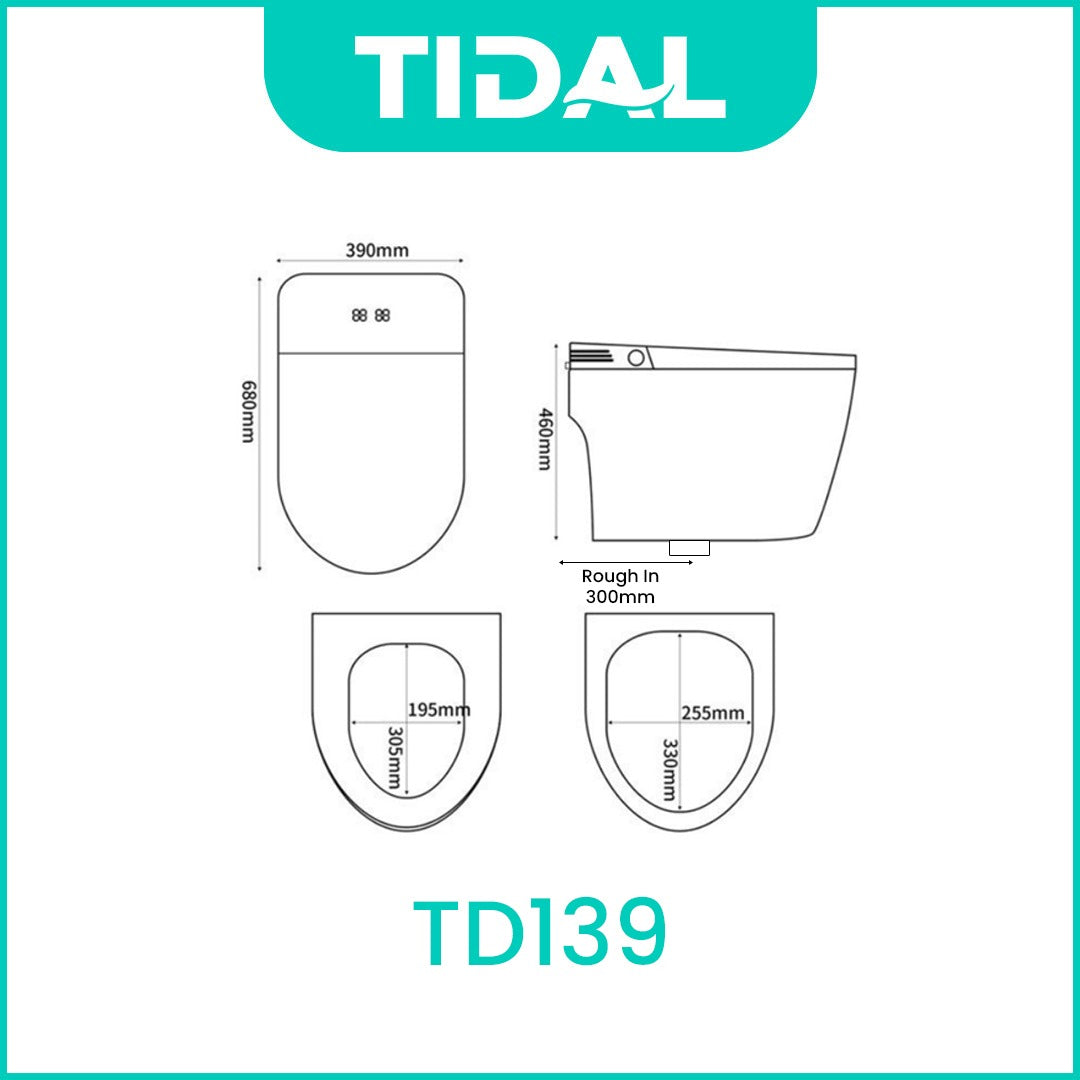 Smart Toilet Kloset Duduk Automatic Tidal TD139