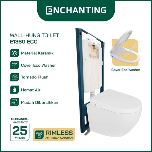 Wall Hung Toilet / Kloset Duduk Gantung Europe Enchanting E1360Eco