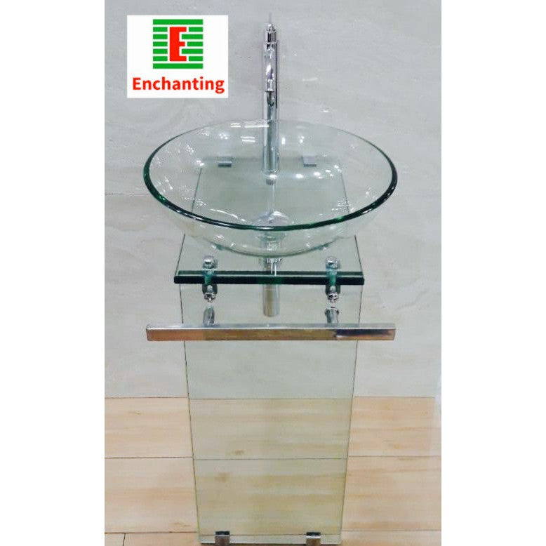 Enchanting Wastafel Kaca High Tempered Glass A126-SQ-P6-CLR