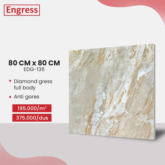Granite Tile 80 x 80 Lantai Diamond Anti Gores Engress EDG136