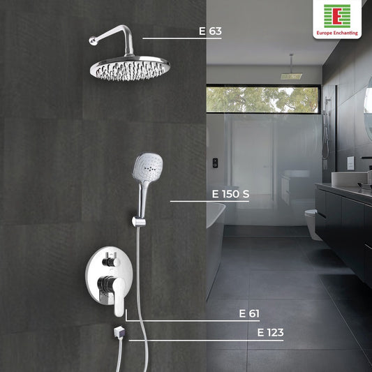 Set Kran Air Mixer Shower Mandi Europe Enchanting E61