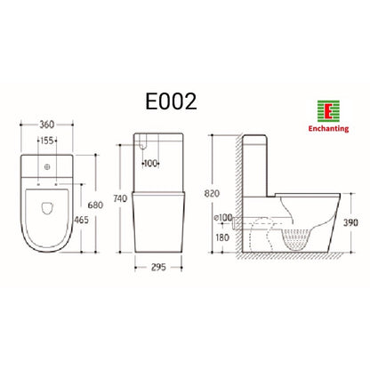 Toilet / Kloset Duduk Keramik Europe Enchanting E002Eco