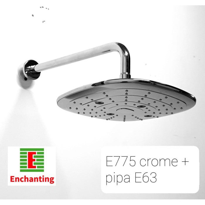 Kepala Shower Mandi Europe Enchanting E775 Chrome + Pipa E63
