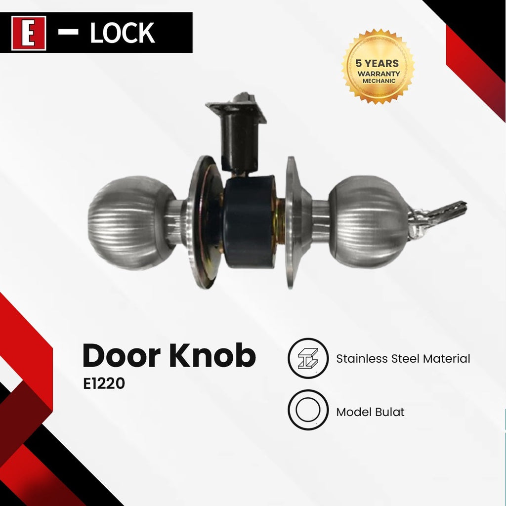 Enchanting kunci bulat kamar mandi Elock E1220 Stainless Steel