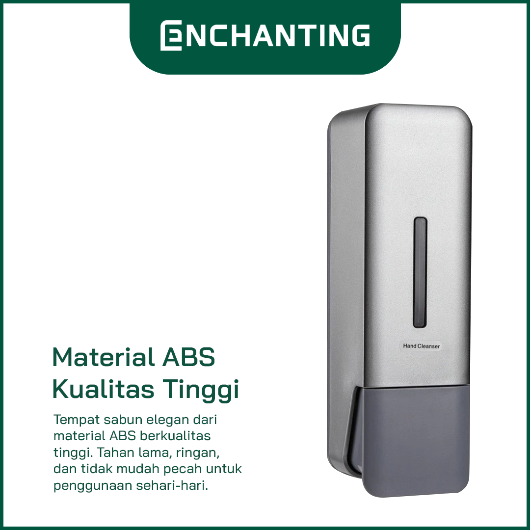 ENCHANTING Tempat Sabun Cair E1603 Liquid Soap Dispenser 250 Ml ABS White Grey