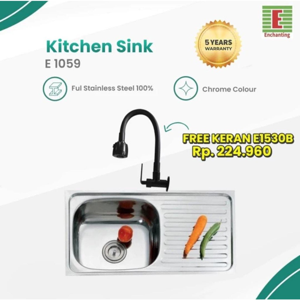 Kitchen Sink Bak Tempat Cuci Piring E1059 Bergaransi