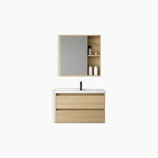 ENCHANTING Bathroom Cabinet/Kabinet Kamar Mandi Gantung PVC Material Waterproof Tahan Rayap Lampu LED Cream Cokelat Hitam BM109 BM110 BM111