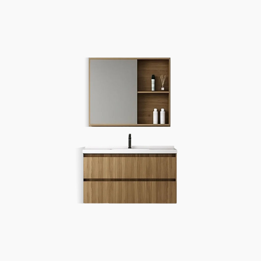 ENCHANTING Bathroom Cabinet/Kabinet Kamar Mandi Gantung PVC Material Waterproof Tahan Rayap Lampu LED Cream Cokelat Hitam BM109 BM110 BM111