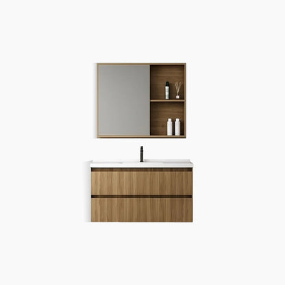 ENCHANTING Bathroom Cabinet/Kabinet Kamar Mandi Gantung PVC Material Waterproof Tahan Rayap Lampu LED Cream Cokelat Hitam BM109 BM110 BM111