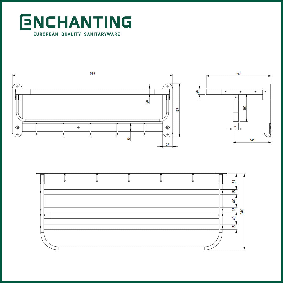 Rak Gantungan Handuk Dinding Europe Enchanting BT002