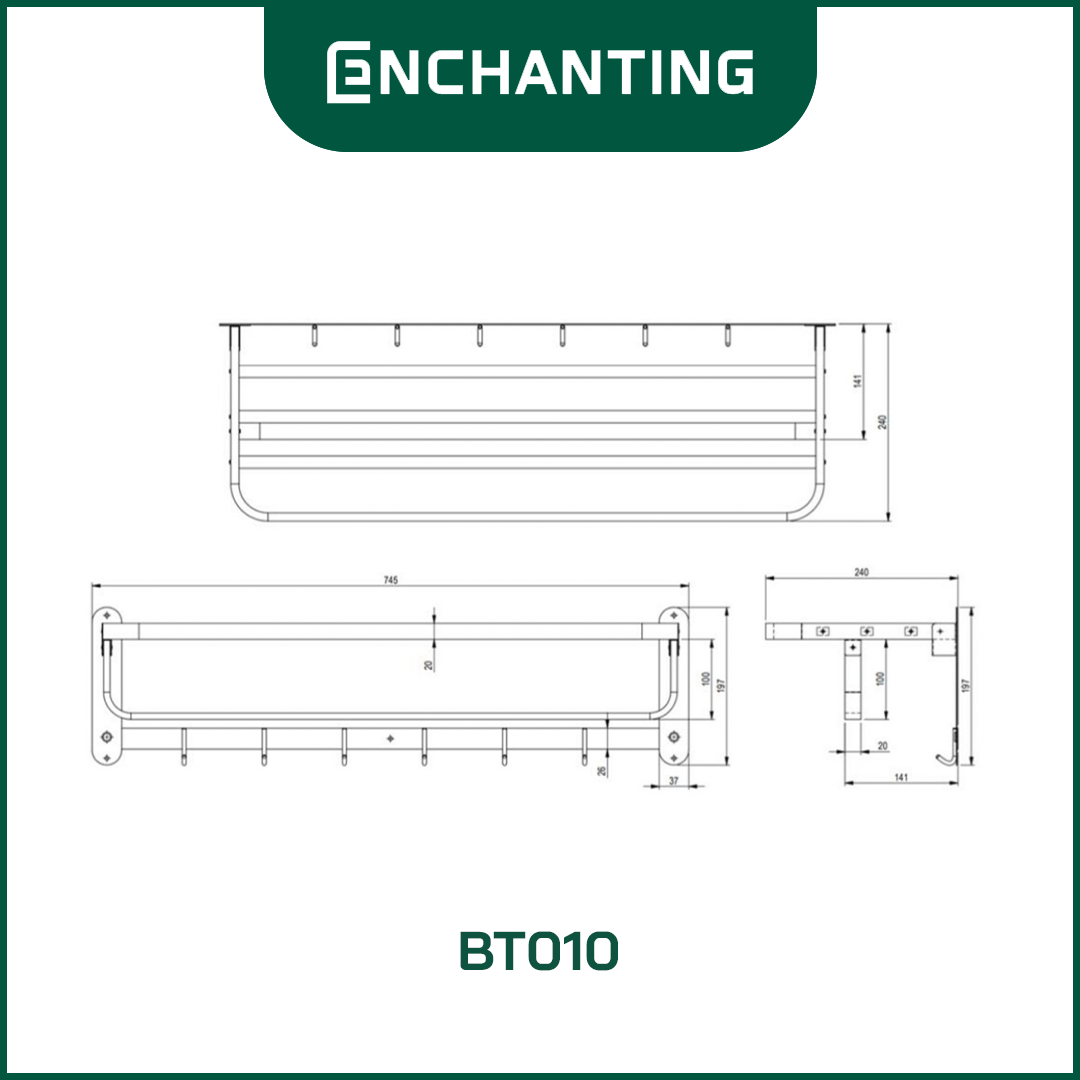 Rak Gantungan Handuk Dinding Europe Enchanting BT002