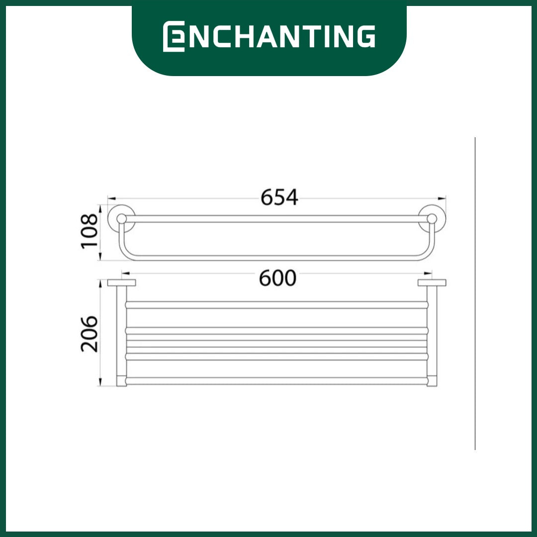Rak Handuk Lipat Kamar Mandi Europe Enchanting BT006 Stainless Anti Karat