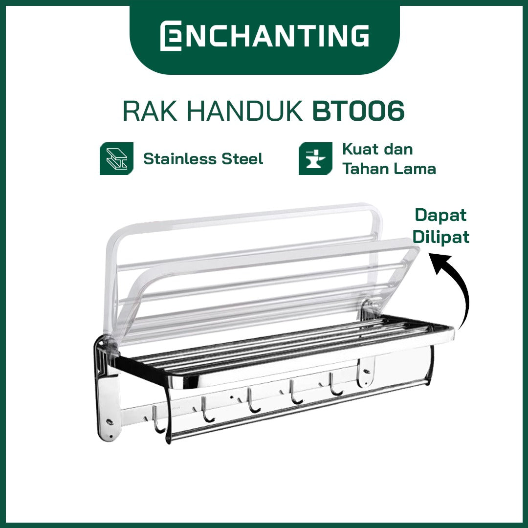 Rak Handuk Lipat Kamar Mandi Europe Enchanting BT006 Stainless Anti Karat