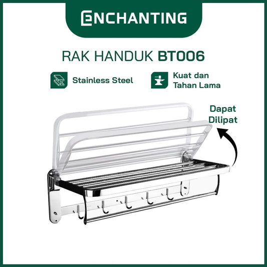 Rak Handuk Lipat Kamar Mandi Europe Enchanting BT006 Stainless Anti Karat