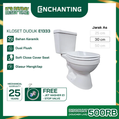 Toilet / Kloset Duduk Europe Enchanting E1333 Bergaransi