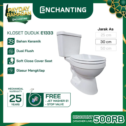 Toilet / Kloset Duduk Europe Enchanting E1333 Bergaransi