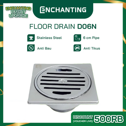 Saringan Got Floor Drain Europe Enchanting D06N Stainless Steel