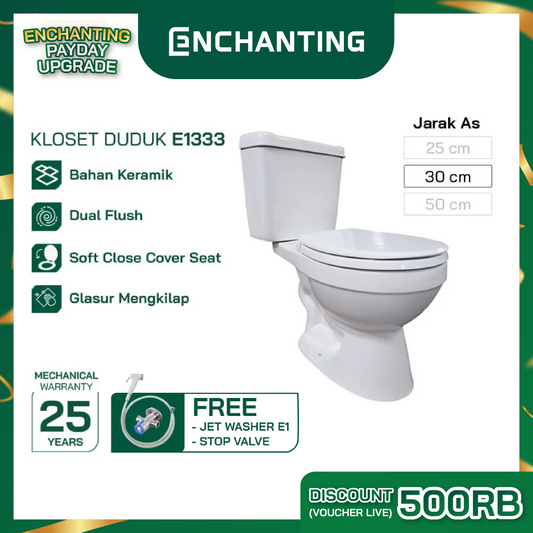 Toilet / Kloset Duduk Europe Enchanting E1333 Bergaransi