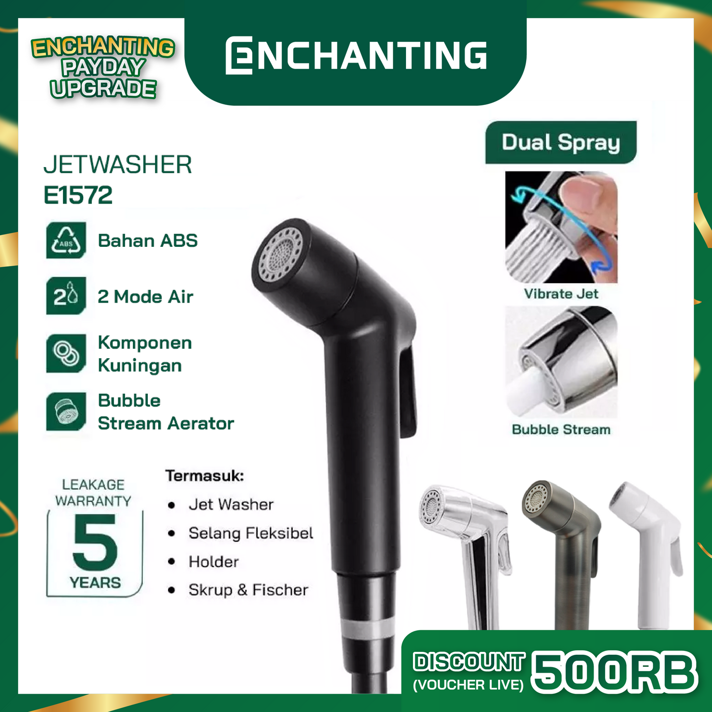 Toilet Shower Jet Washer Europe Enchanting E1572 Dual 2 Spray