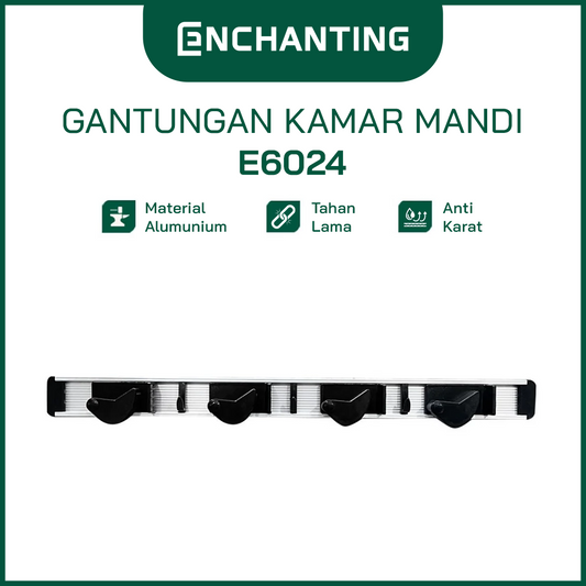 ENCHANTING Penjepit Gantungan Sapu Pel / Mop & Broom Holder Alumunium E6024