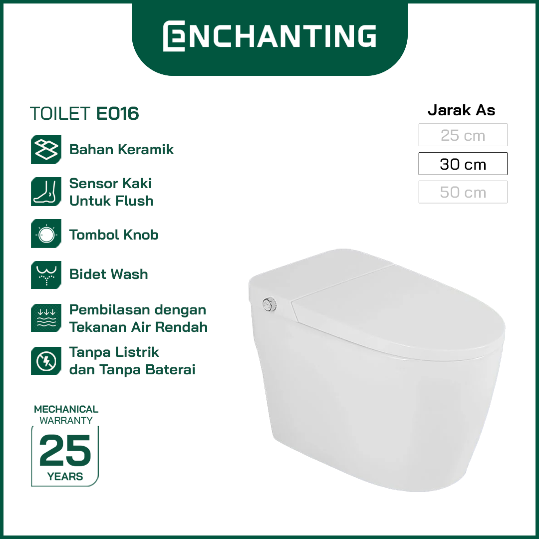 ENCHANTING Toilet/Kloset Duduk Soft Close Europe Enchanting E016
