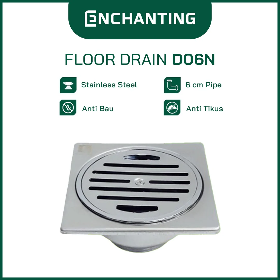 Saringan Got Floor Drain Europe Enchanting D06N Stainless Steel