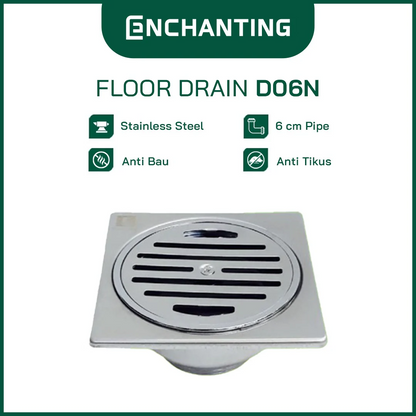 Saringan Got Floor Drain Europe Enchanting D06N Stainless Steel