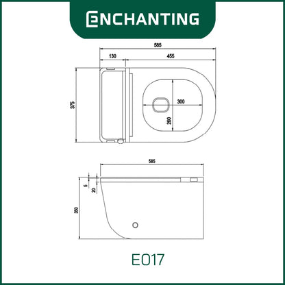 ENCHANTING Wall Hung Smart Toilet/Kloset Duduk Pintar Automatic E017