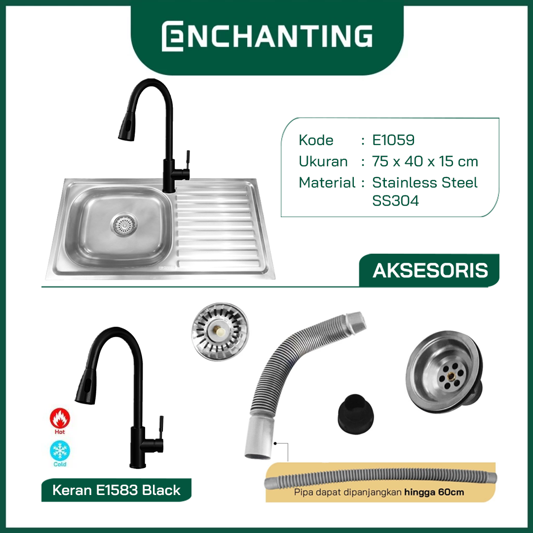 Kitchen Sink Dapur / Bak Cuci Piring Europe Enchanting E1059