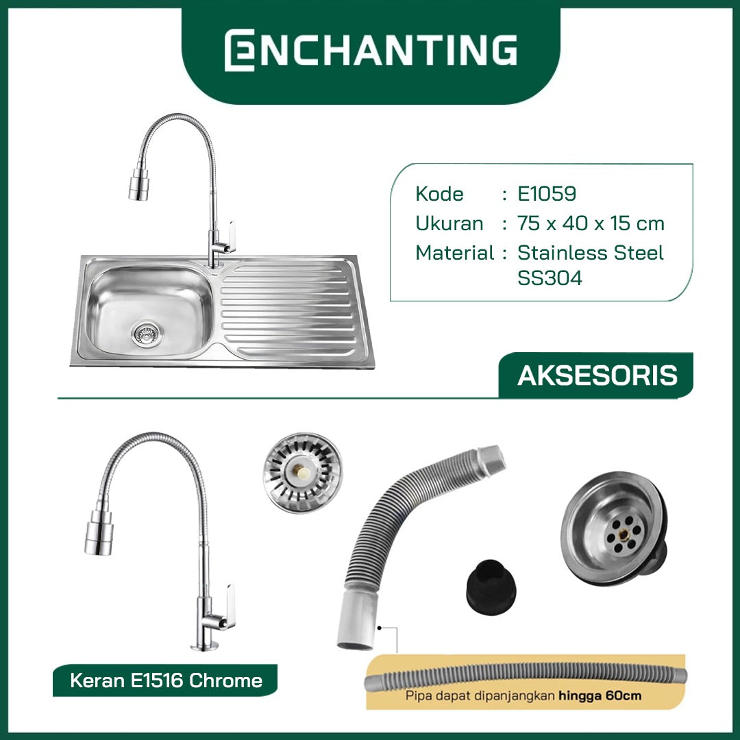 Kitchen Sink Dapur / Bak Cuci Piring Europe Enchanting E1059