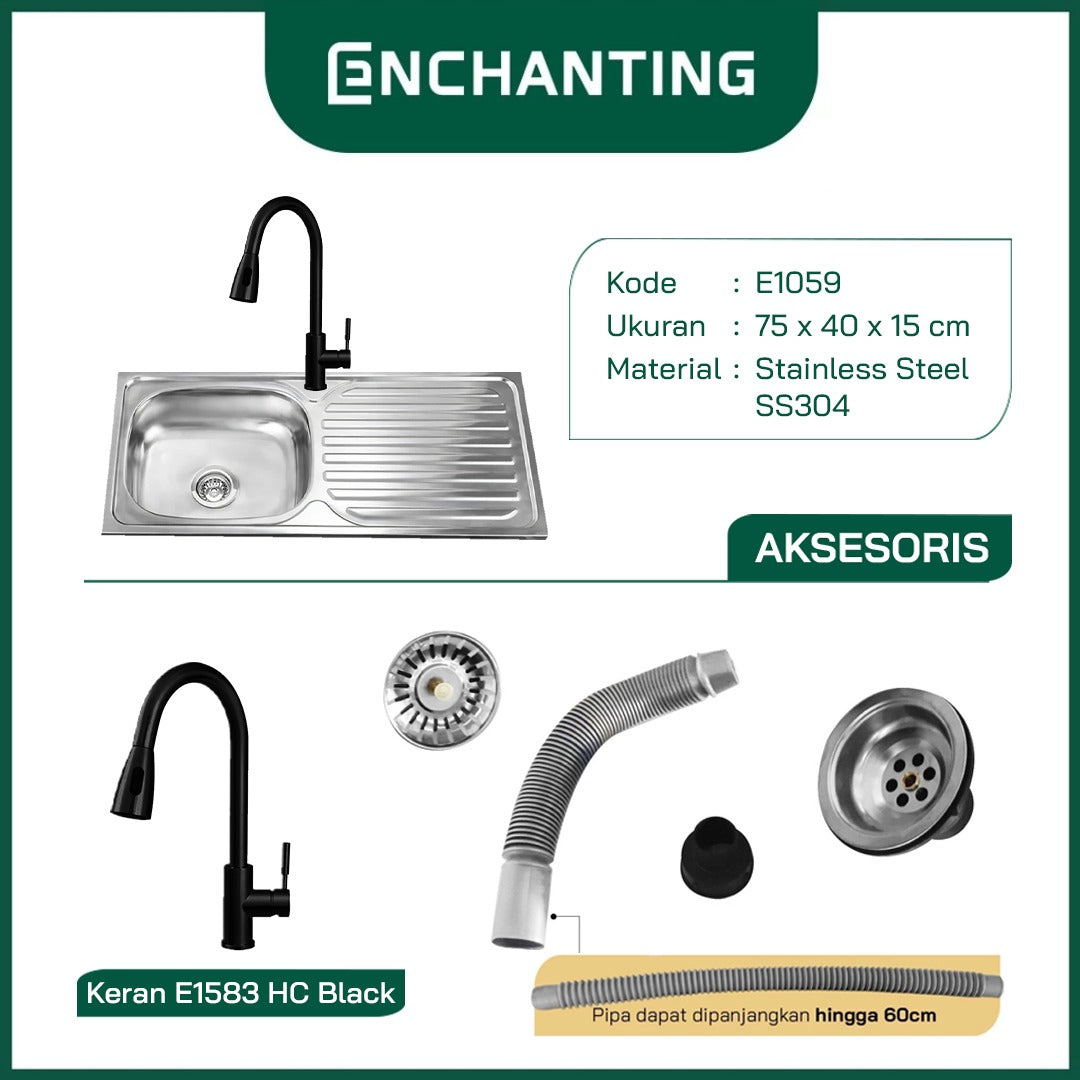 Kitchen Sink Dapur / Bak Cuci Piring Europe Enchanting E1059